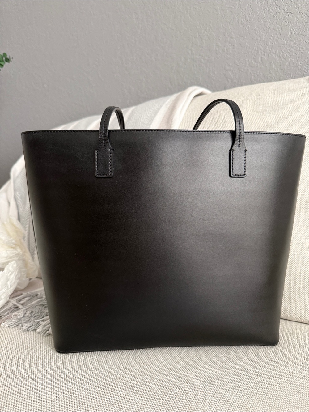 kate spade Black Leather Tote with Gold Logo - Picture 3 of 5